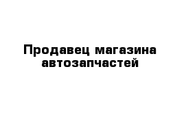 Продавец магазина автозапчастей